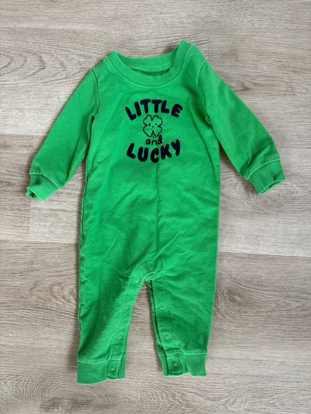 Carter’s Little & Lucky Shamrock Romper 9M Green One Piece